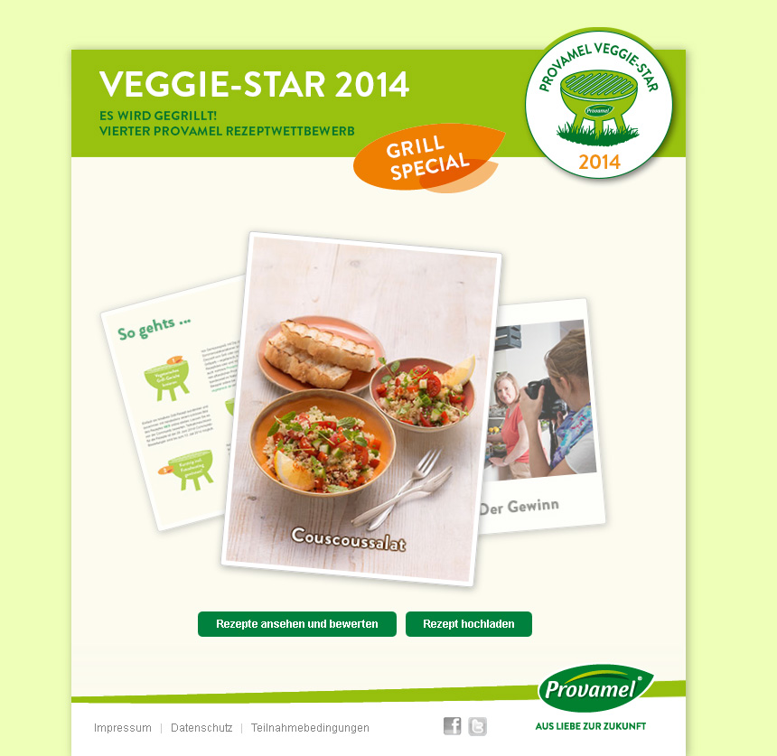 ﻿Provamel-Veggie-Star.de. Provamel Rezeptwettbewerb 2014, Thema Grill.