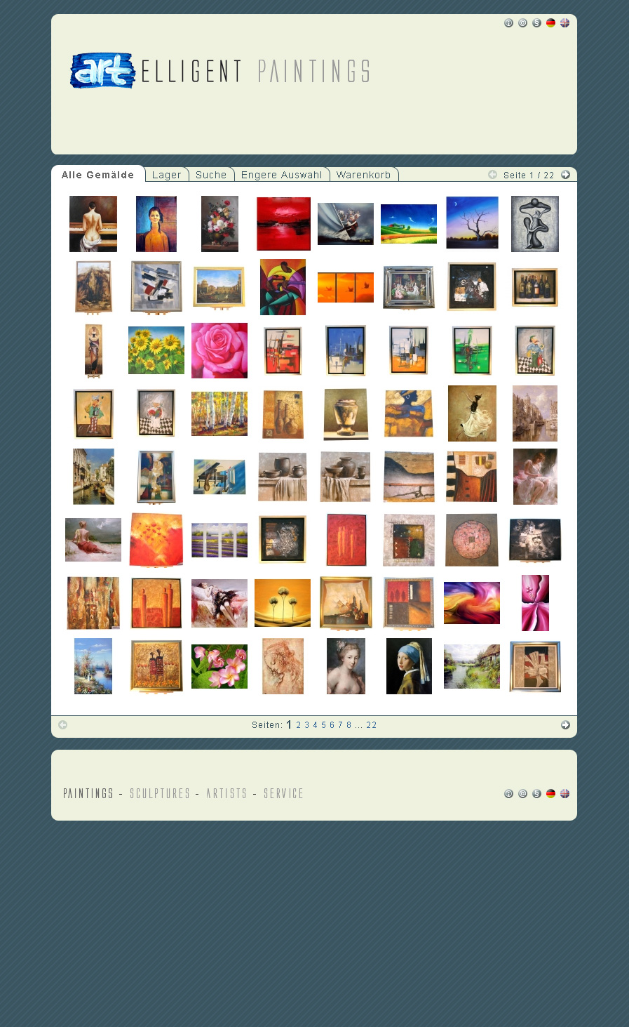Artelligent-Gallery.de. Shop for paintings from China. With selfmade CMS and Shop system.