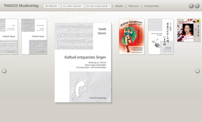 Thiasos.de. WebShop for Thiasos music publisher.