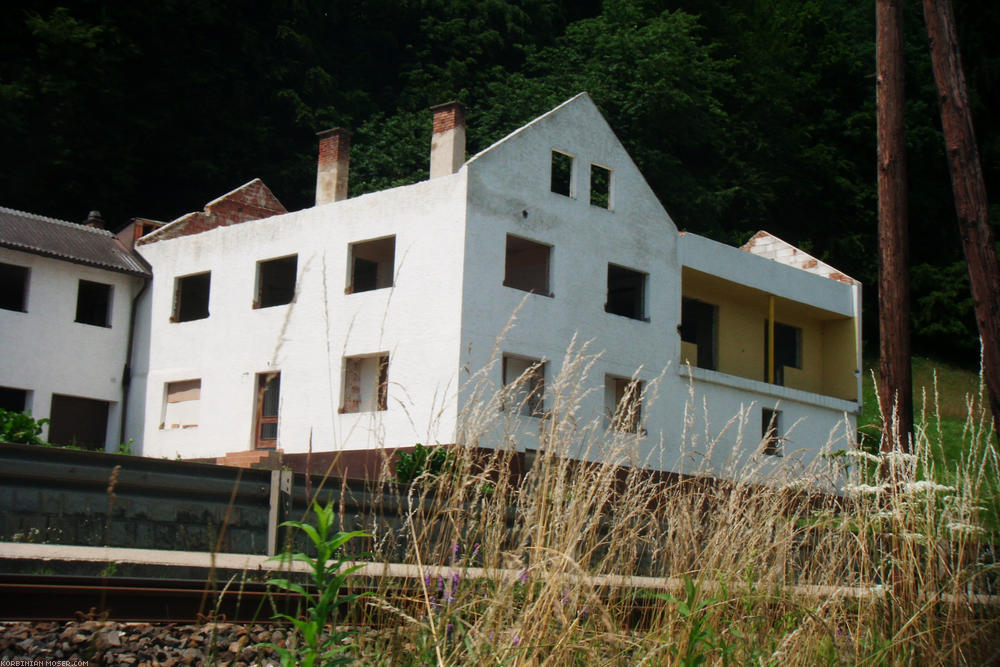 ﻿Haunted house. In this region many villages have been relocated to create flood area for the Danube.