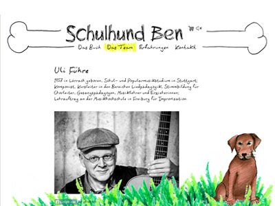 Schulhund-Ben.de. WordPress theme for a children's book.