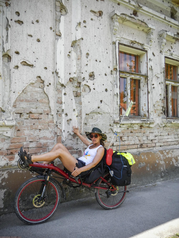 Each hole a hit. Vukovar was one of the most hardly-fought cities during the Balkan war.