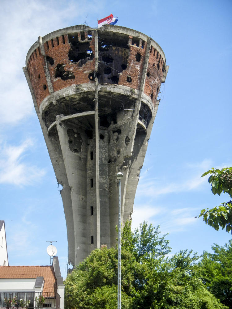 Each hole a hit. Vukovar was one of the most hardly-fought cities during the Balkan war.