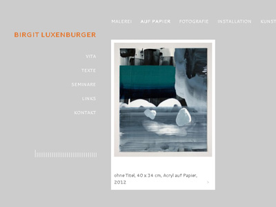 Bilux.cc. Minimalistic WordPress Theme for the artist Birgit Luxenurger.
