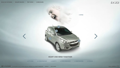 Hyundai ix35. Flash microsite két fázisban.