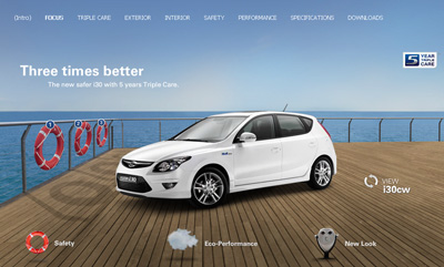Hyundai i30. Flash weboldal.