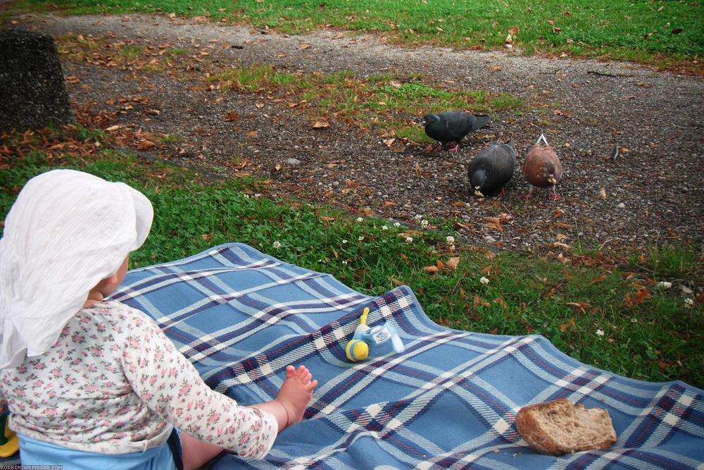 ﻿Zwischenstopp München. Mona und Judit bleiben auf dem Spielplatz...