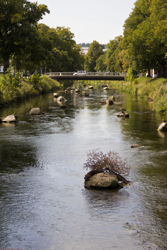 ﻿Die Brigach. Der wichtigste Donauzufluss. Eigentlich fließt eher die Donau in die Brigach als andersherum. Wir folgen der Brigach bis Villingen.