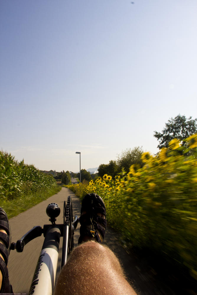 ﻿Juhuu, endlich rollt es. Zum ersten Mal seit langem erreichen wir Geschwindigkeiten über 20 km/h.