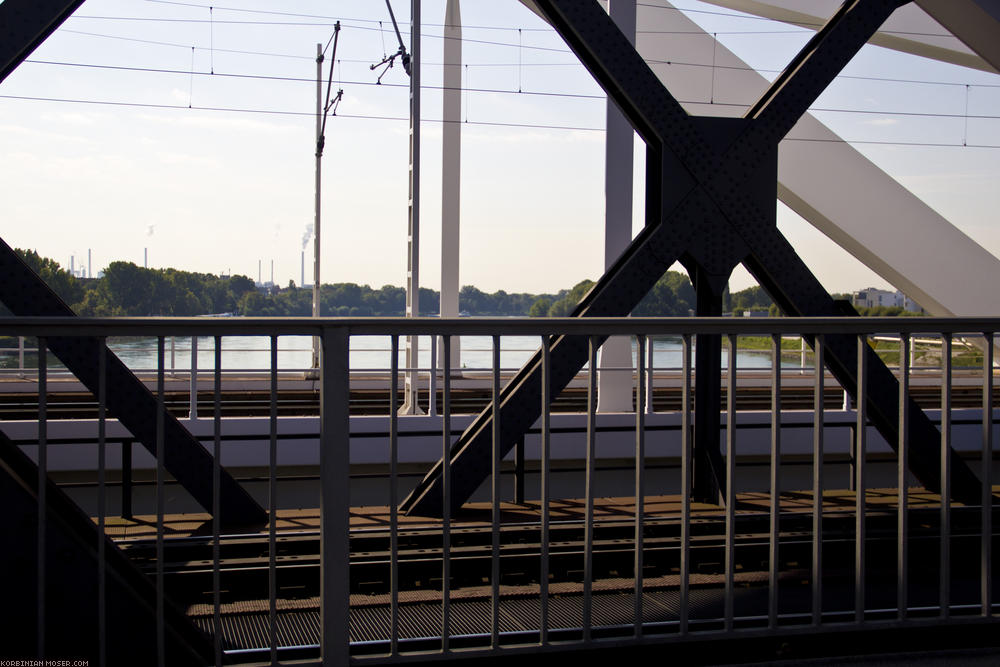 ﻿Mannheim. Unser erster Blick auf den Rhein.