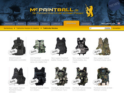 ﻿McPaintball.de. Magento-Shop für Paintball-Zubehör.