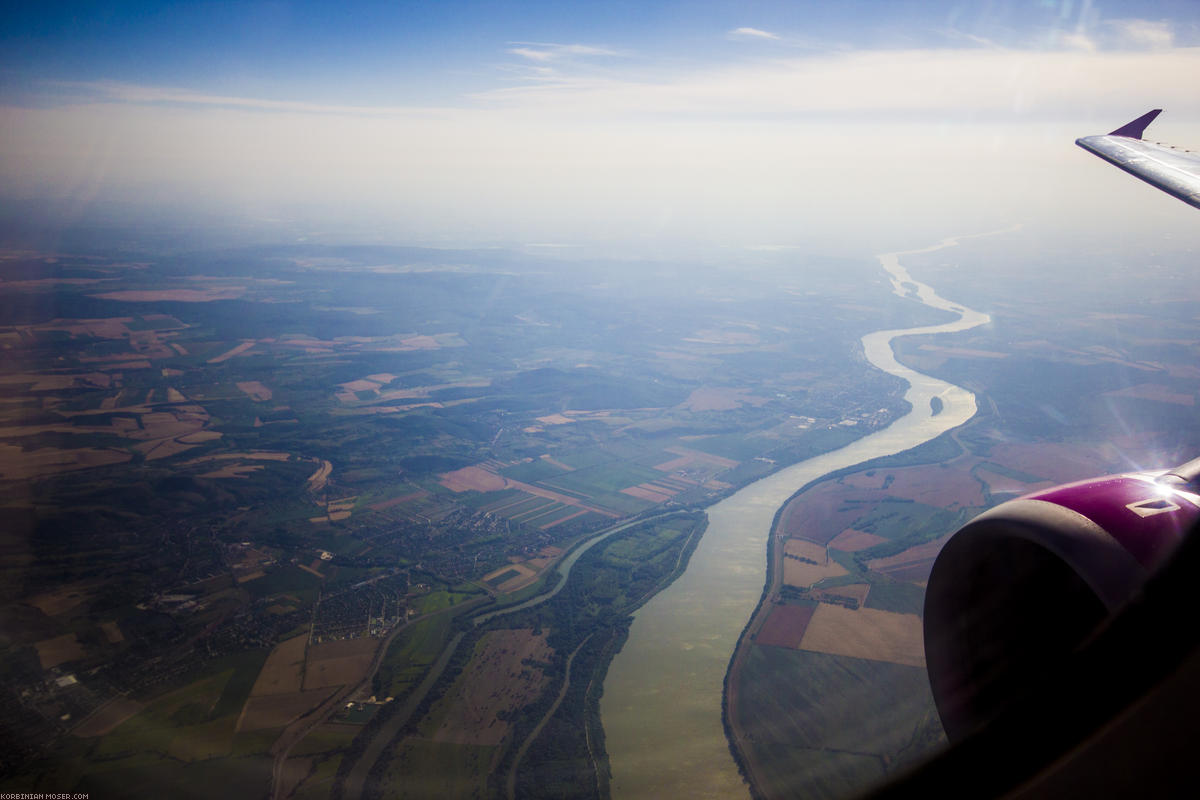 ﻿Landeanflug auf Budapest.