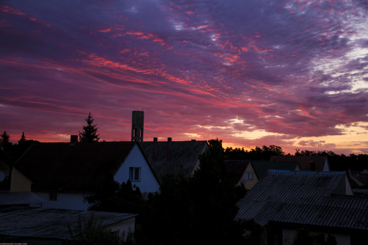 ﻿Abendrot in Barcs.