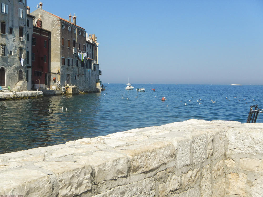 ﻿Solo-Tour. Korbinian radelt an der Küste entlang von Pula nach Novigrad.