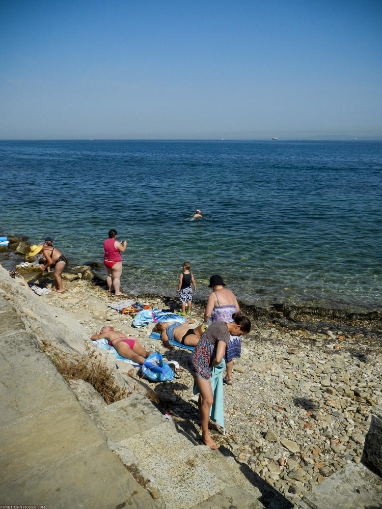 ﻿Ein letztes Mal baden im Meer.