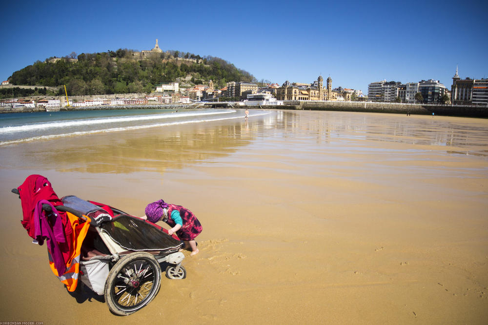 ﻿San Sebastian. Juhuuu, heute ist es sonnig. Wir verlängern unseren Aufenthalt um einen Tag.