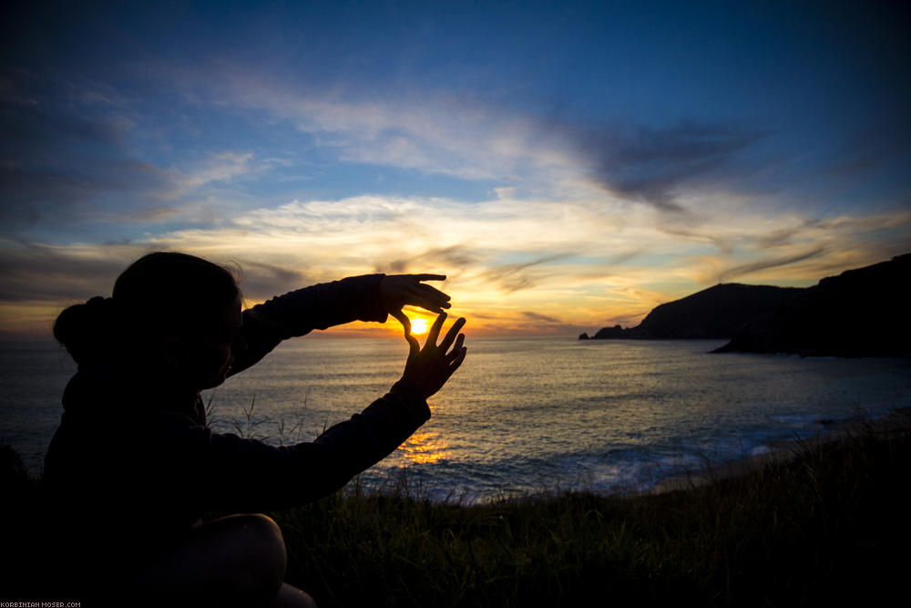 ﻿Finisterra. Sonnenuntergang am Ende der Welt.