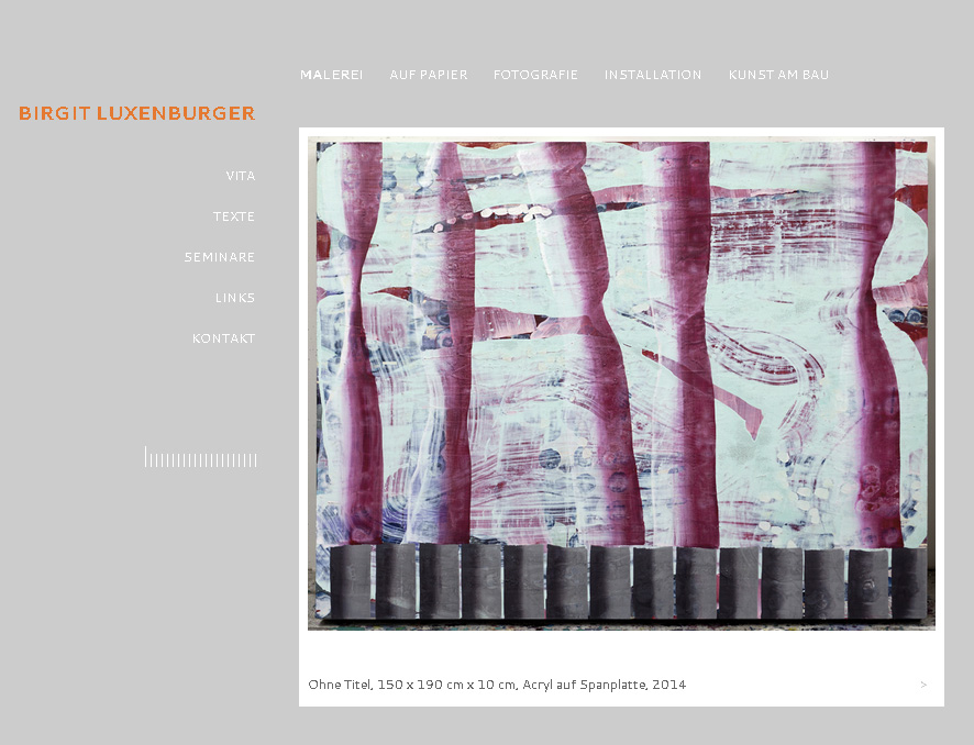 ﻿Bilux.cc. Minimalistisches WordPress-Theme für die Künstlerin Birgit Luxenburger.