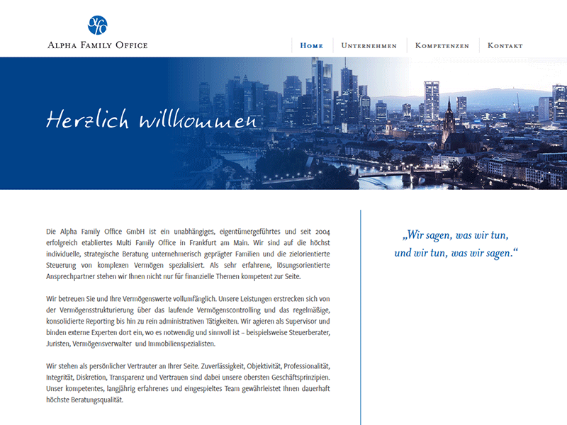 Alpha Family Office. Responsives WordPress-Theme.