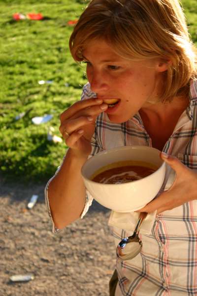 Suppentag. Mobile Soup Kitchen in Cologne.