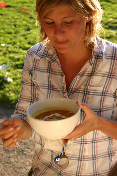 Suppentag. Mobile Soup Kitchen in Cologne.