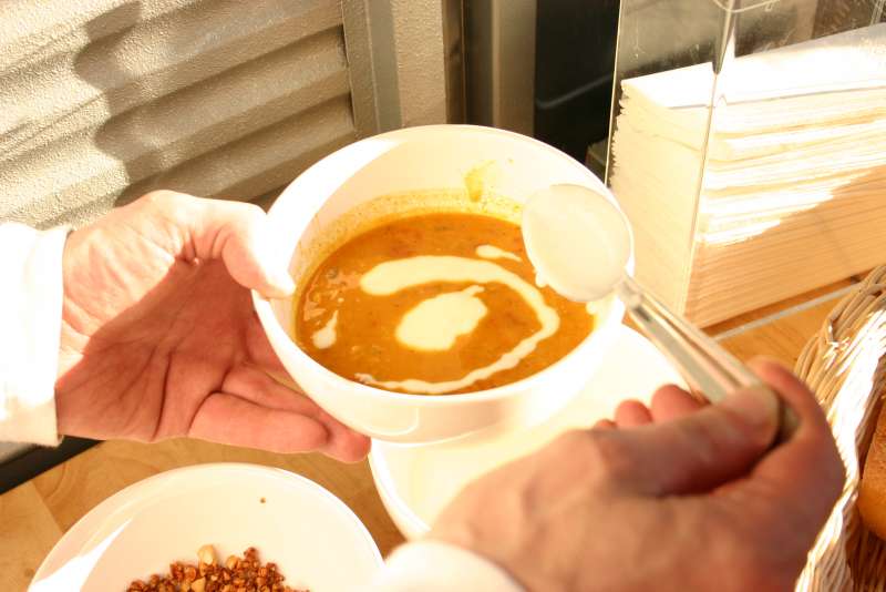 Suppentag. Mobile Soup Kitchen in Cologne.