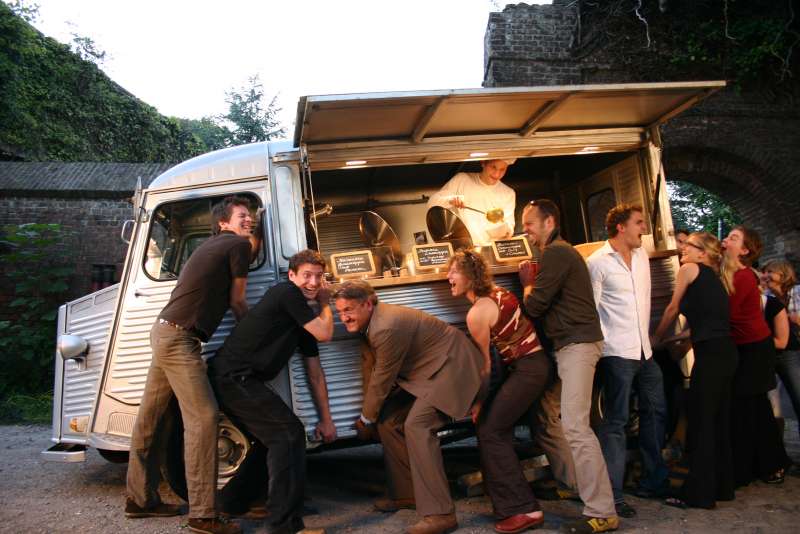Suppentag. Mobile Soup Kitchen in Cologne.