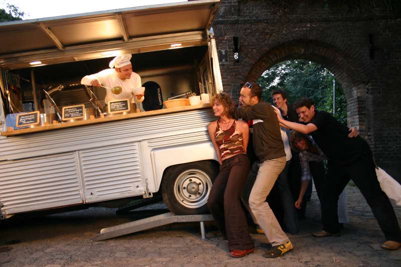 Suppentag. Mobile Soup Kitchen in Cologne.