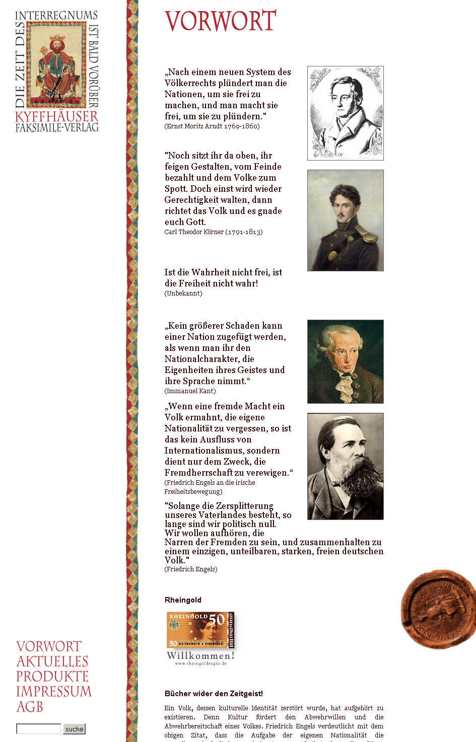 Kyffhaeuser-Verlag.de. Shop for antiquarian books. With selfmade CMS and Shop system.