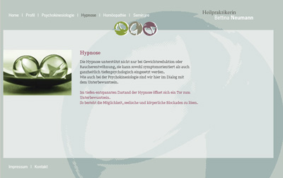 HeilpraktikerinNeumann.de. WebSite for the healer Bettina Neumann.