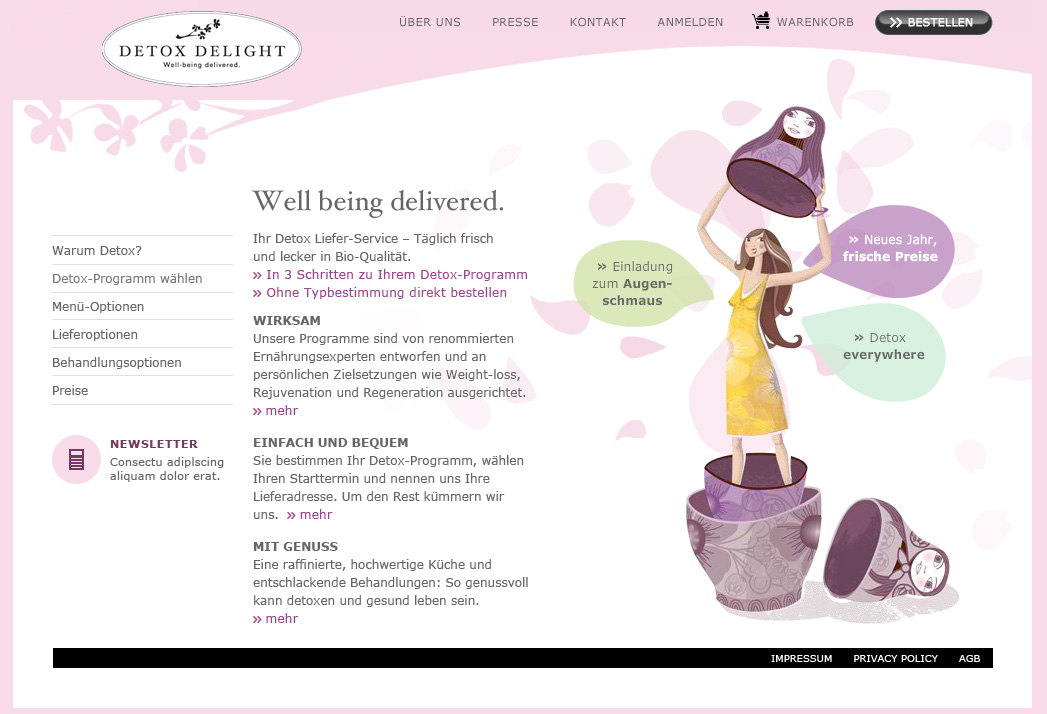 Petals. Flash animation for detox-delight.de.