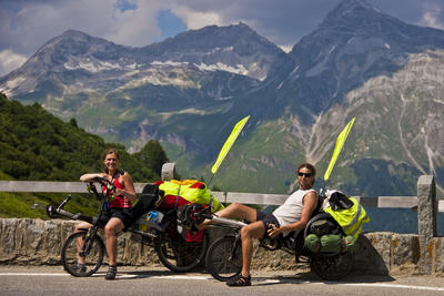 ﻿Eight countries recumbent tour. Pregnantly across the Alpes, summer 2010