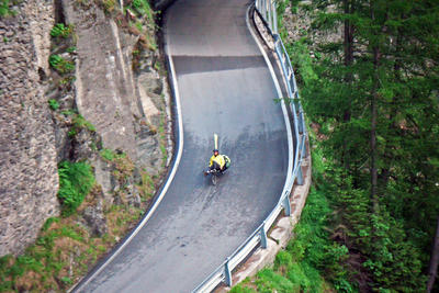 ﻿Eight countries recumbent tour. Pregnantly across the Alpes, summer 2010