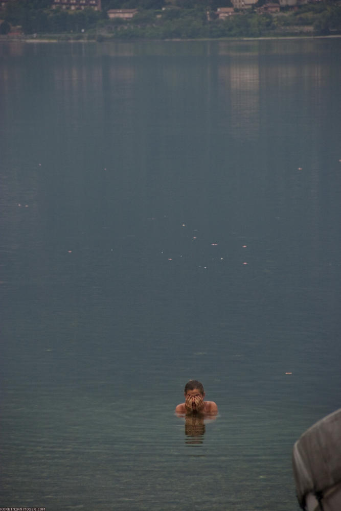 ﻿In the lake we wash the sleep out of our eyes.