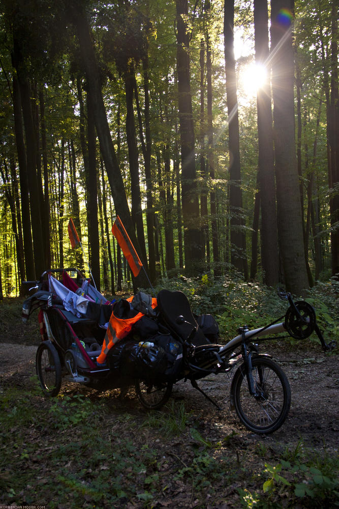 ﻿Crisis. It became obvious, that we don't ride around the rocks, we have to ride over them. We are a little late and Mona gets into a really bad mood in the middle of the wood.