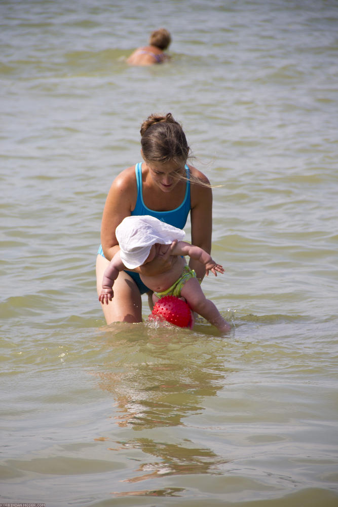 ﻿Bathing in the Balaton.