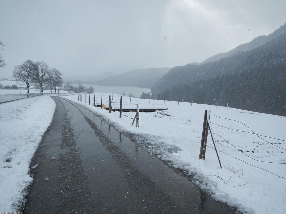 ﻿Snow falling. No problem, thanks to my good winter tires.