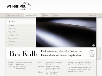 Weinheimer-Leder.com. ModX WebSite for the germ-cell of the Freudenberg concern.