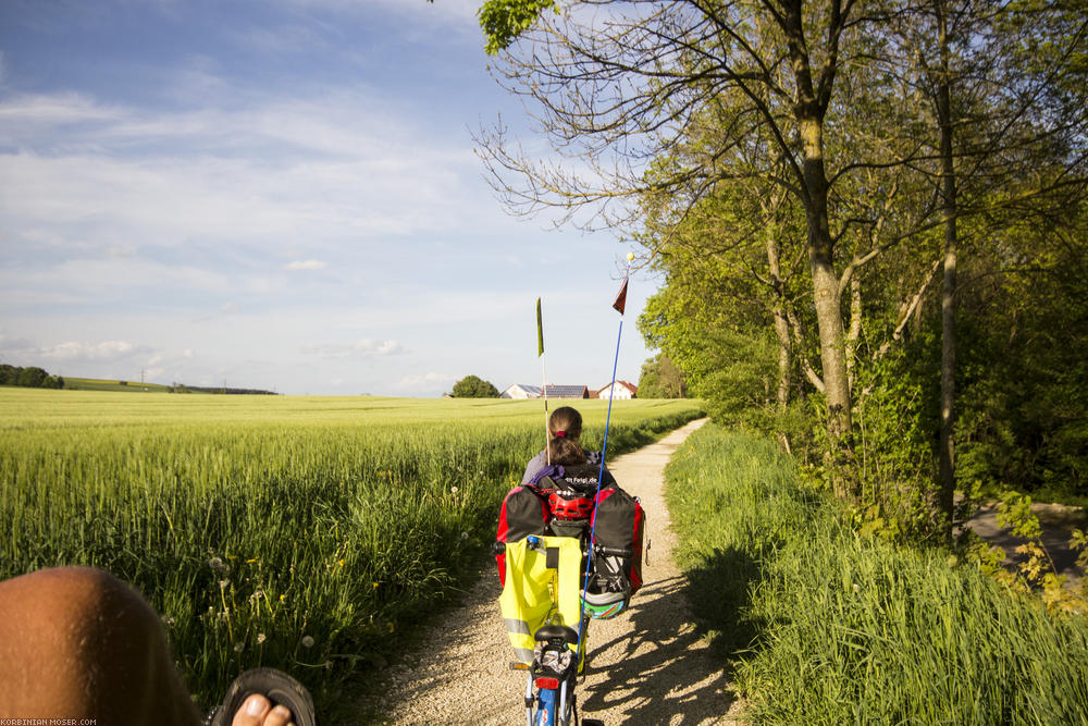 Rain cycling along Isar and Danube, May 2014.