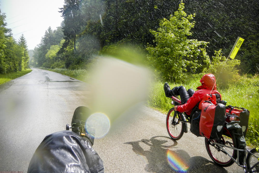 Rain cycling along Isar and Danube, May 2014.