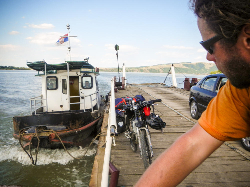 Ferry to Ram. The Danube is as wide as a great lake here.