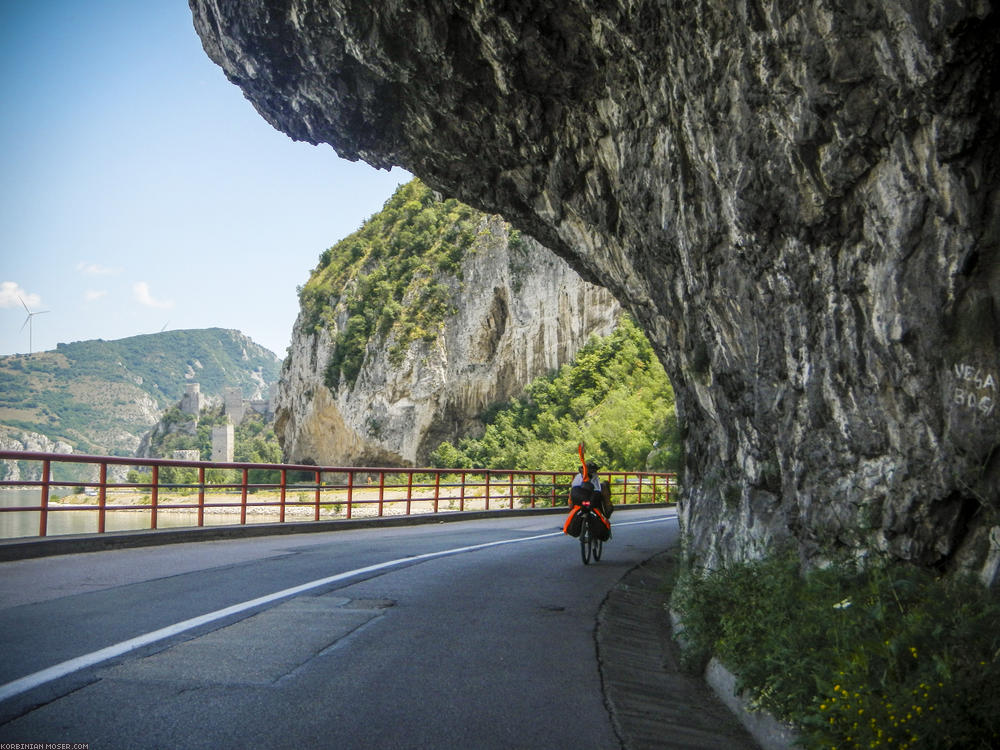 Iron gate. The Danube cuts through the rocks of the Southern Carpathians here. This landscape is one of the most impressive parts of the Danube.