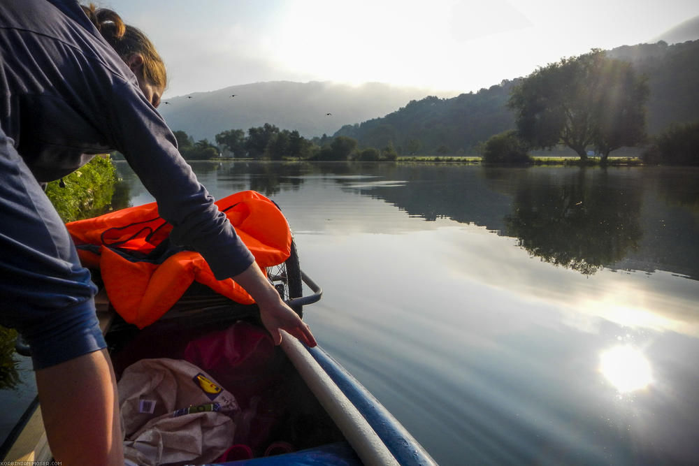 Pregnancy-Canoeing. Down the Rhine, up the Lahn. Summer 2015.